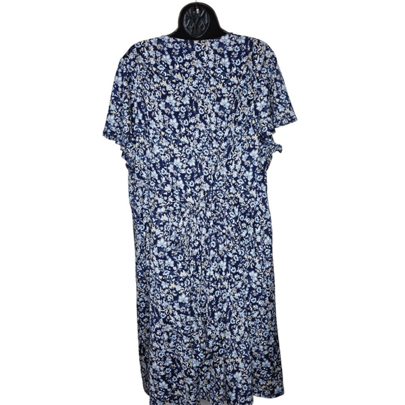 Lane Bryant Blue Floral V-Neck Dress Women’s Plus Size 22 - Picture 2 of 6
